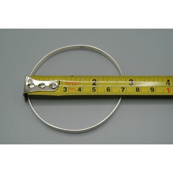 Silver Bracelet Plain Bangle Style 10.17g Sterling 925 2.75" Diameter DCJ Mark - Picture 8 of 8